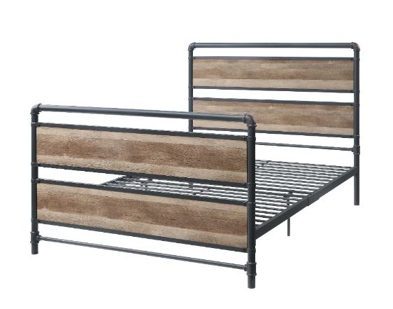 ACME Furniture Beds - ACME Brantley Full Bed, Antique Oak & Sandy Gray Finish