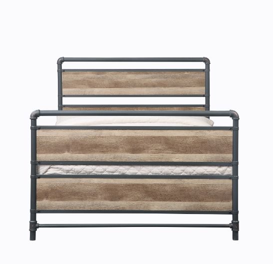 ACME Furniture Beds - ACME Brantley Full Bed, Antique Oak & Sandy Gray Finish