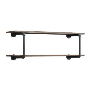 ACME Bookcases & Display Units - ACME Brantley Wall Rack, Antique Oak & Sandy Gray Finish