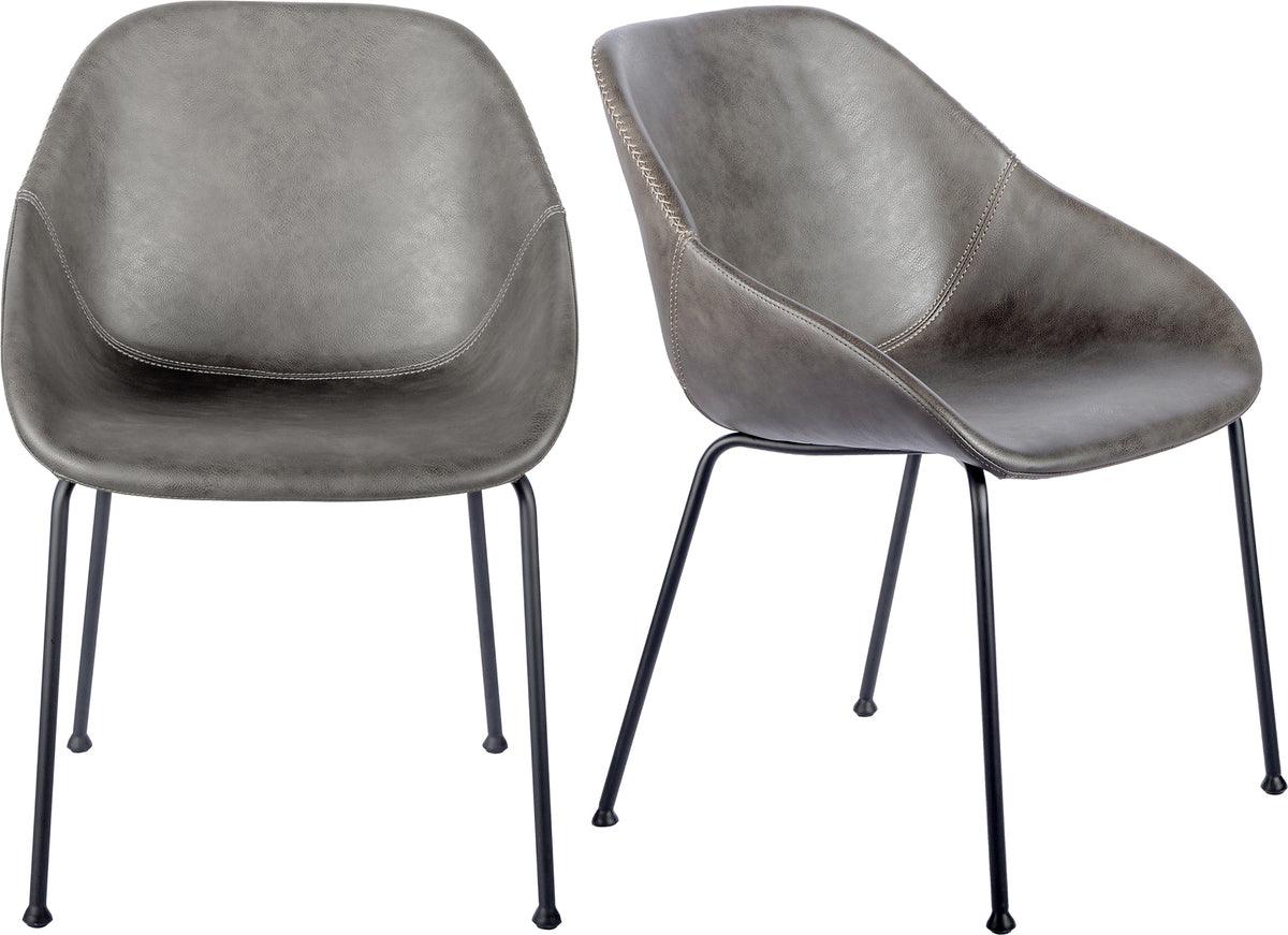 Euro Style Dining Chairs - Corinna Side Chair in Dark Gray - Set of 2