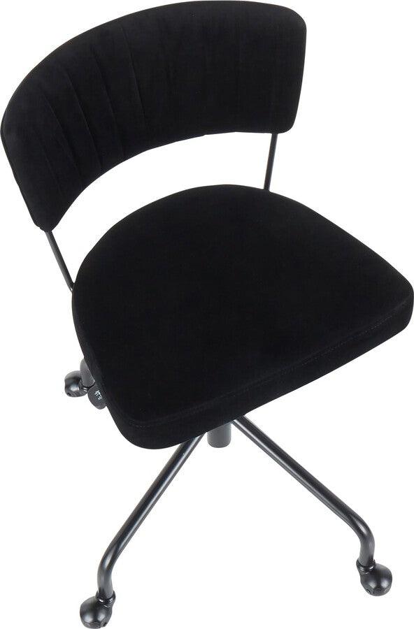 Lumisource Task Chairs - Tania Contemporary Task Chair in Black Metal and Black Velvet