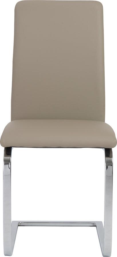 Euro Style Dining Chairs - Cinzia Dining Chair in Taupe with Chrome Legs - Set of 2