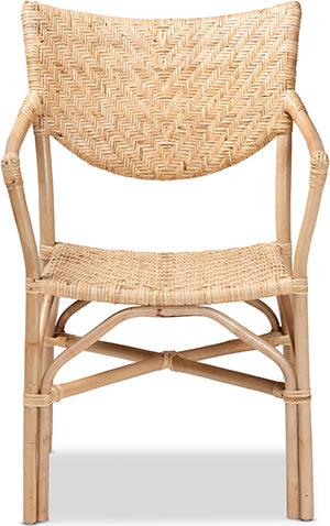 Wholesale Interiors Dining Chairs - Damani Modern Bohemian Natural Brown Finished Rattan Dining Chair