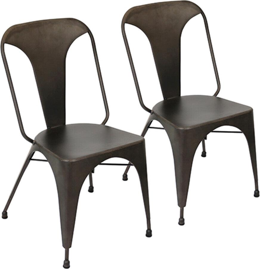 Lumisource Dining Chairs - Austin Industrial Dining Chair in Antique - Set of 2