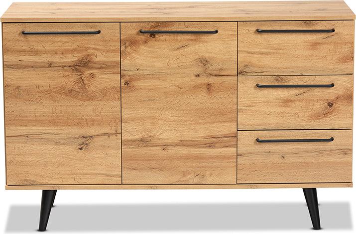Wholesale Interiors Buffets & Sideboards - Radley Contemporary Transitional Oak Brown Wood 3-Drawer Sideboard Buffet