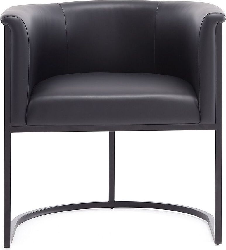 Manhattan Comfort Dining Chairs - Bali Black Faux Leather Dining Chair