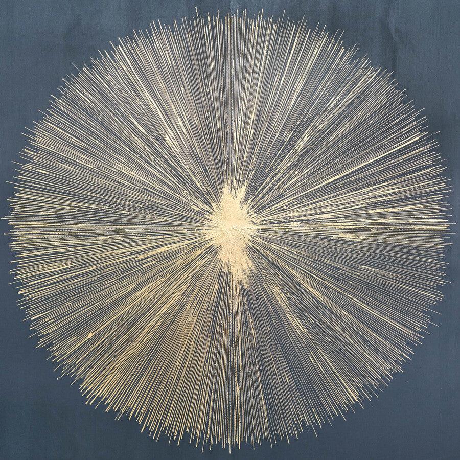 Sagebrook Home Wall Art - 71X71 Hand Painted Shining Gold Leaf Canvas Blk