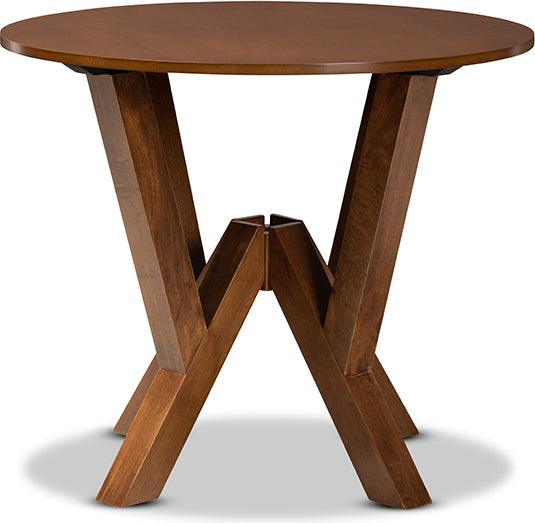 Wholesale Interiors Dining Tables - Irene Walnut Brown Finished 35-Inch-Wide Round Wood Dining Table