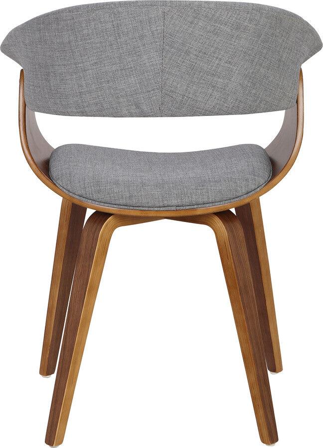Lumisource Dining Chairs - Vintage Mod Mid-Century Modern Dining/Accent Chair in Walnut & Light Grey