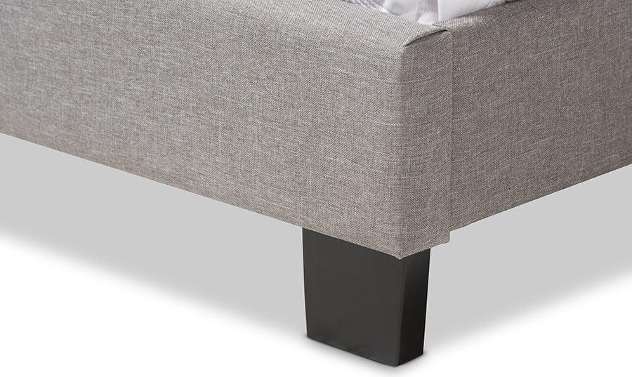Wholesale Interiors Beds - Willis Modern And Contemporary Light Grey Fabric Upholstered Queen Size Bed