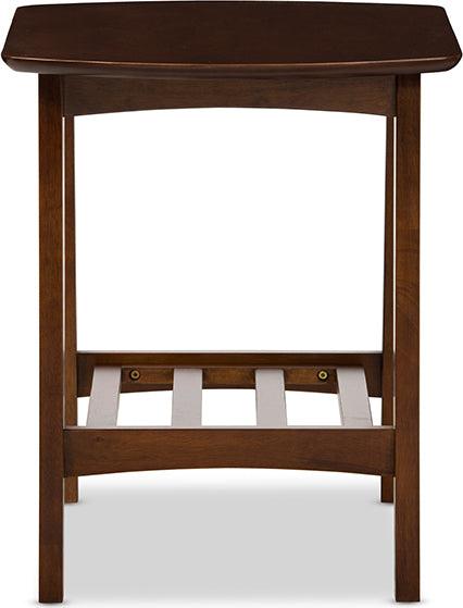 Wholesale Interiors Side & End Tables - Sacramento Mid-century Modern Scandinavian Style Dark Walnut End Table