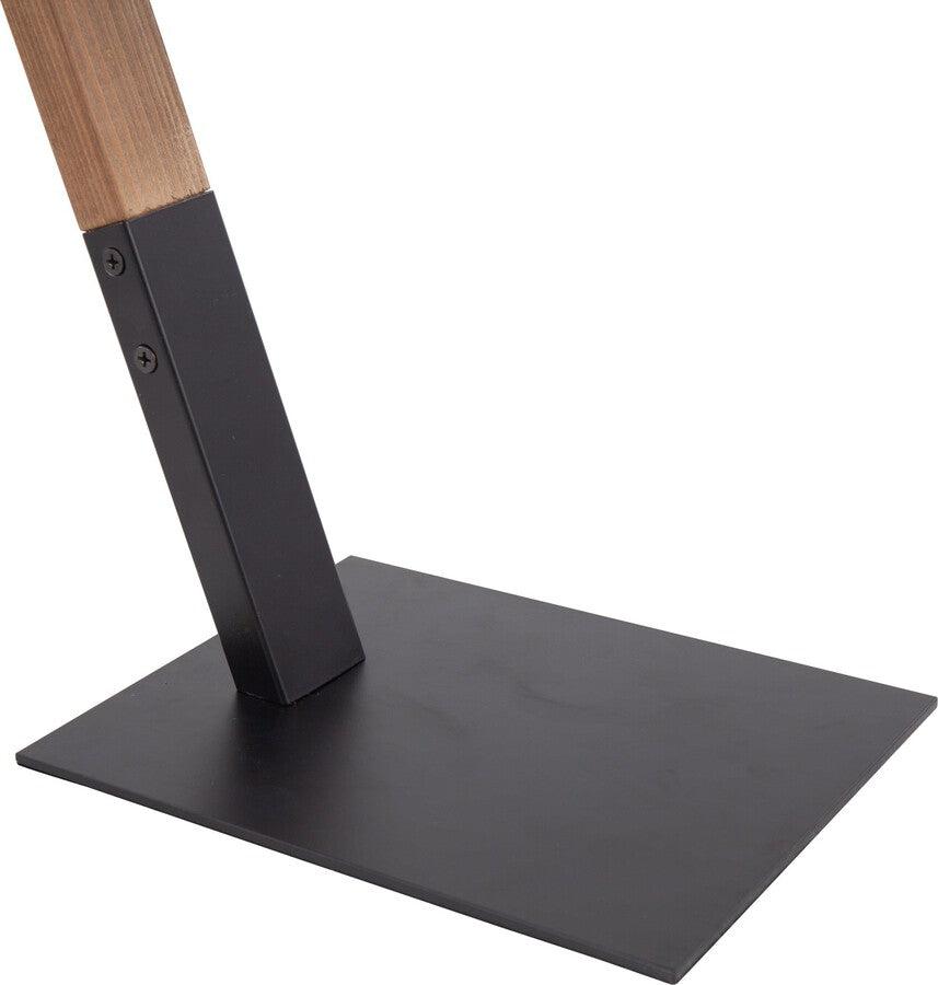Lumisource Table Lamps - Archer Contemporary Table Lamp In Black Metal, Walnut Wood, & Black Linen Shade