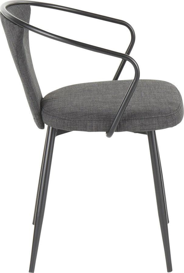 Lumisource Accent Chairs - Waco Upholstered Chair 29" Black Metal & Gray Fabric