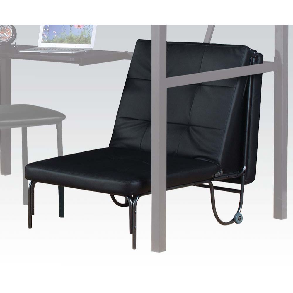 ACME Dining Chairs - ACME Senon Adjustable Chair (Futon), Silver & Black