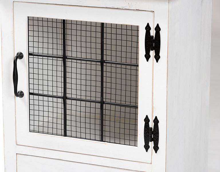 Wholesale Interiors Buffets & Cabinets - Faron Two-Tone Distressed White and Oak Brown Finished Wood 2-Drawer Storage Cabinet
