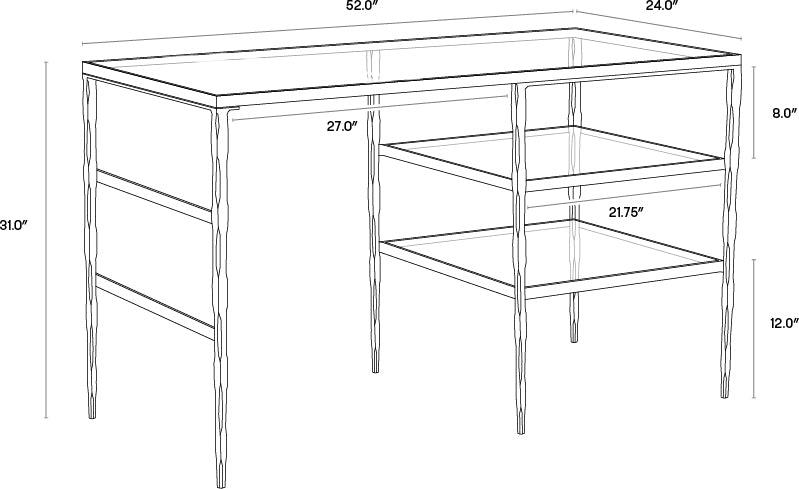 SUNPAN Desks - Bruna Desk Gold Glass