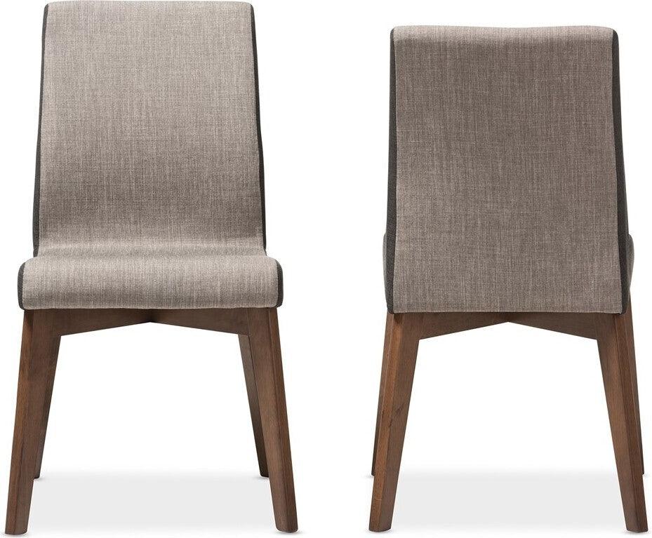 Wholesale Interiors Dining Chairs - Kimberly Dining Chair Beige & Brown (Set of 2)