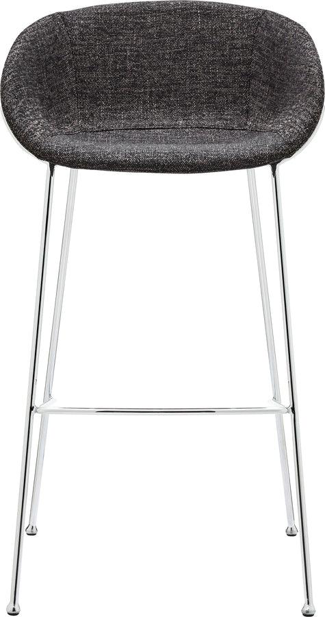 Euro Style Barstools - Zach-B Bar Stool with Black Fabric and Chromed Steel Frame and Legs - Set of 2