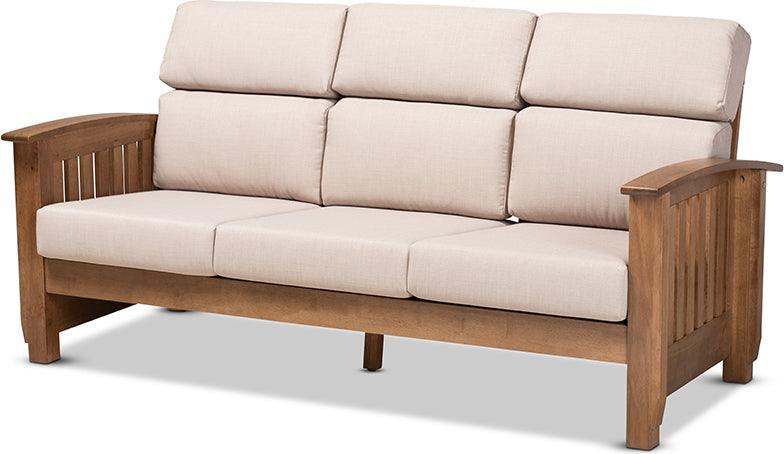 Wholesale Interiors Sofas & Couches - Charlotte Sofa Taupe & Walnut