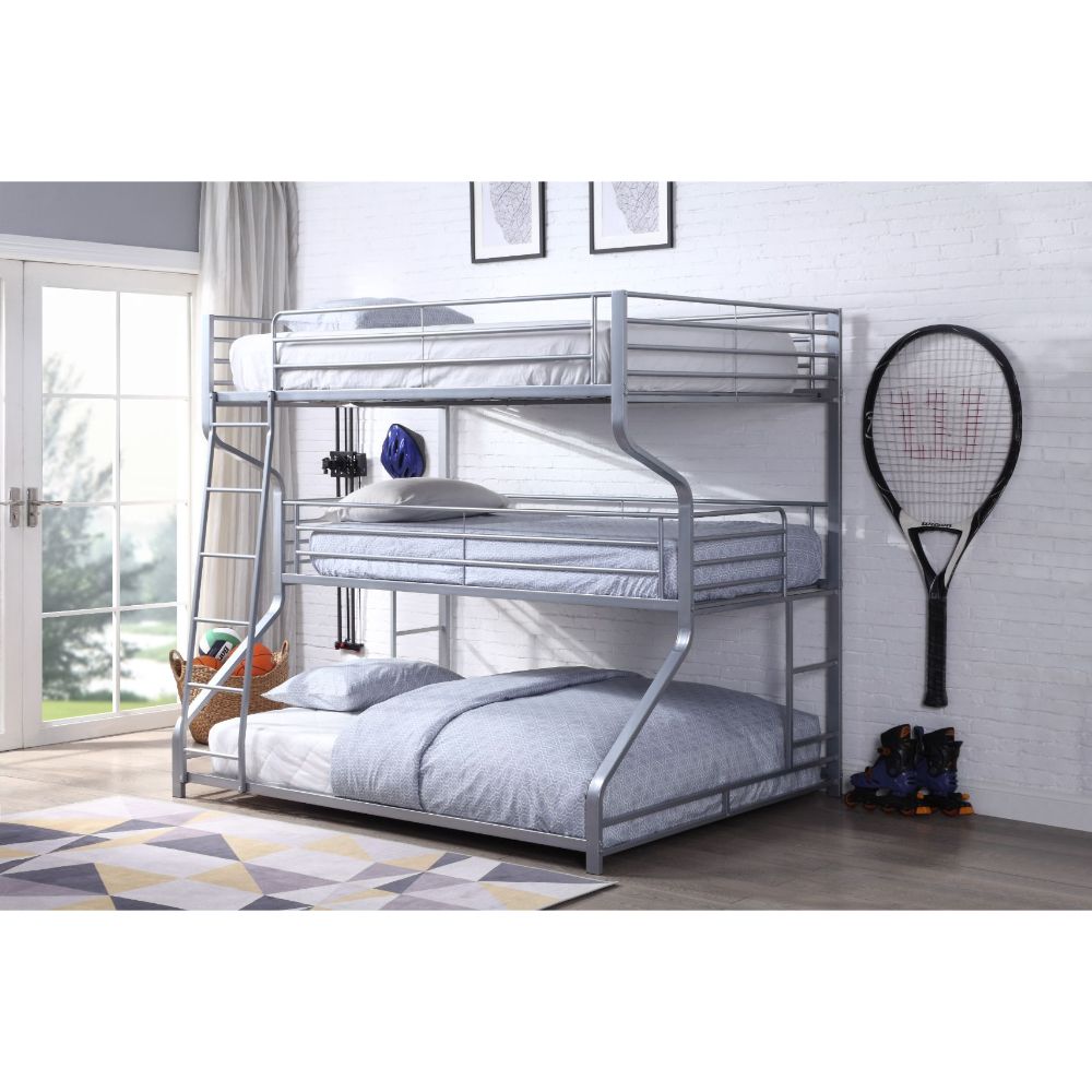ACME Furniture Beds - Bunk Bed (Triple Full/Twin/Queen), Silver