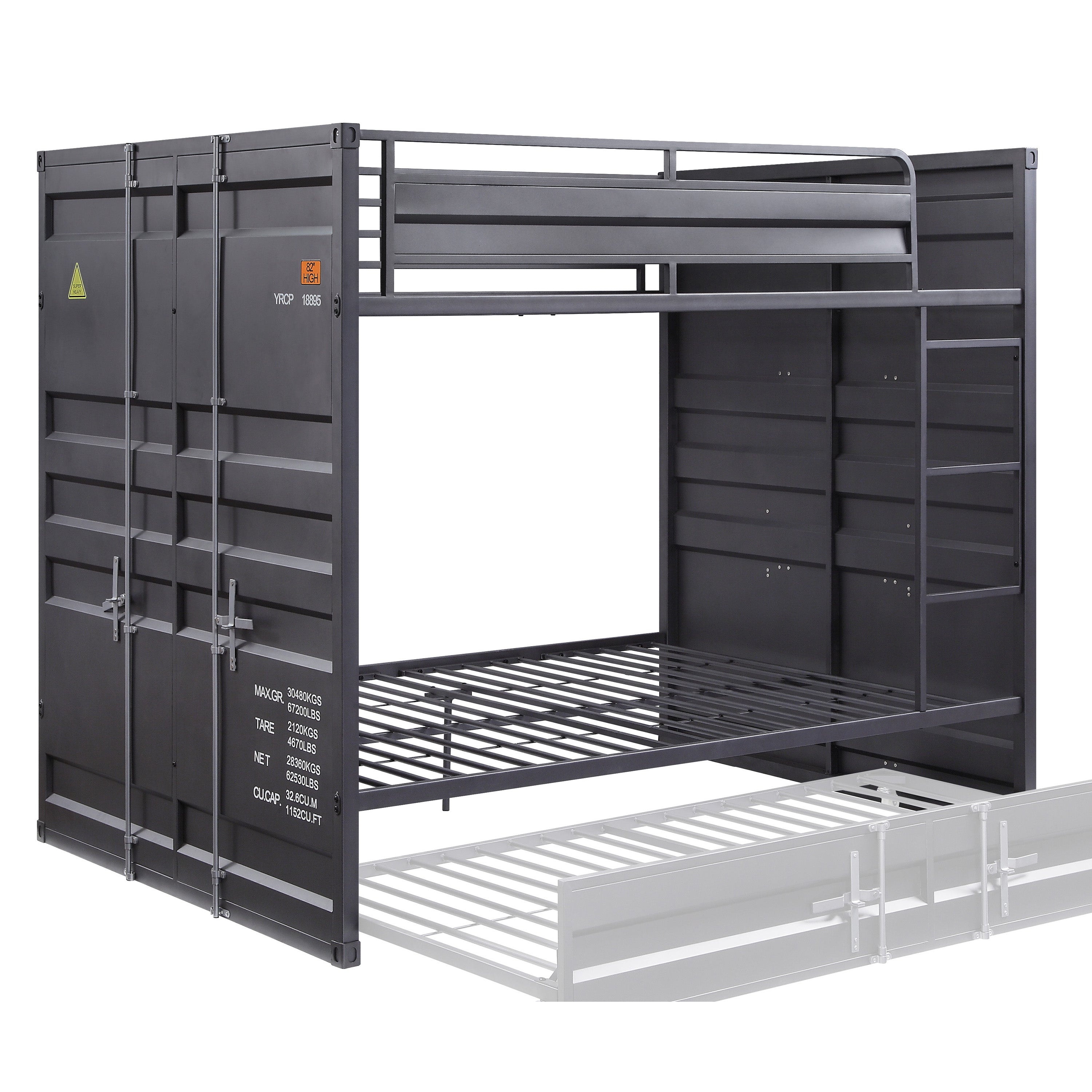 ACME Furniture Beds - Bunk Bed (Full/Full), Gunmetal