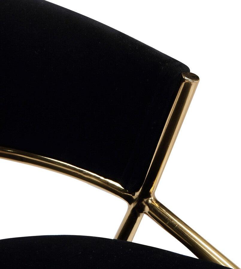 Lumisource Barstools - Jie Glam Fixed-Height Counter Stool In Gold Metal & Black Velvet (Set of 2)