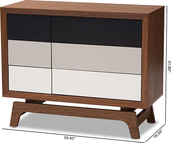 Wholesale Interiors Chest of Drawers - Svante Mid-Century Modern Multicolor Finished Wood 6-Drawer Chest