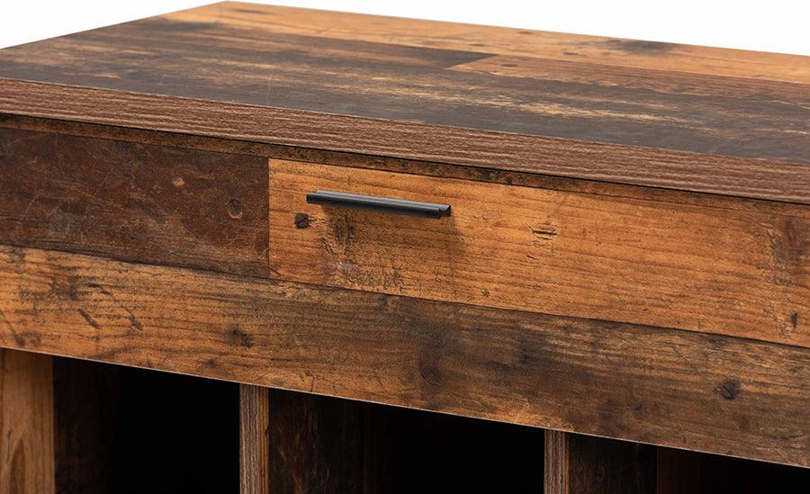 Wholesale Interiors Buffets & Sideboards - Ranger Mid-Century Modern Two-Tone Rustic Brown and Grey Finished Wood 1-Drawer Sideboard Buffet