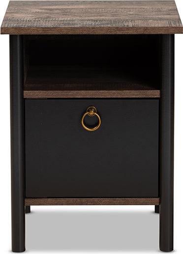 Wholesale Interiors Nightstands & Side Tables - Vaughan Nightstand Brown & Black