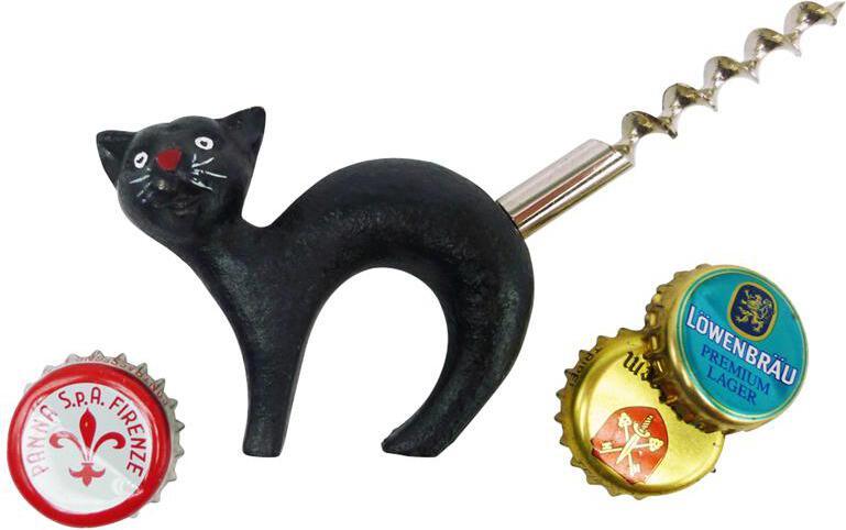 Design Toscano Bar Gifts - Black Cat Bottle Opener W/Corkscrew Tail