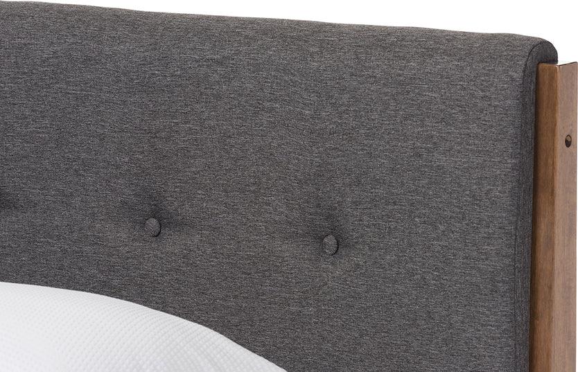 Wholesale Interiors Beds - Leyton King Bed Gray/Walnut Brown