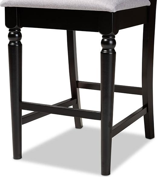 Wholesale Interiors Dining Sets - Arden Modern and Contemporary Grey Fabric Upholstered Espresso Brown Finished 5-Piece