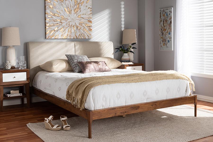 Wholesale Interiors Beds - Aveneil King Bed Beige & Walnut Brown