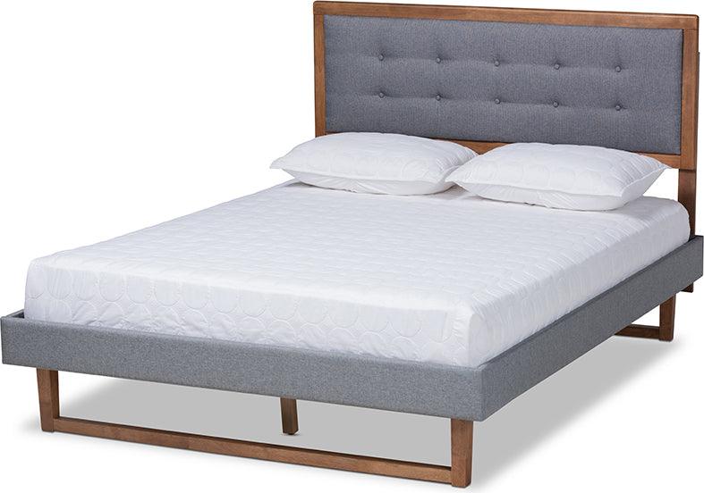 Wholesale Interiors Beds - Emele King Bed Dark Gray & Ash walnut