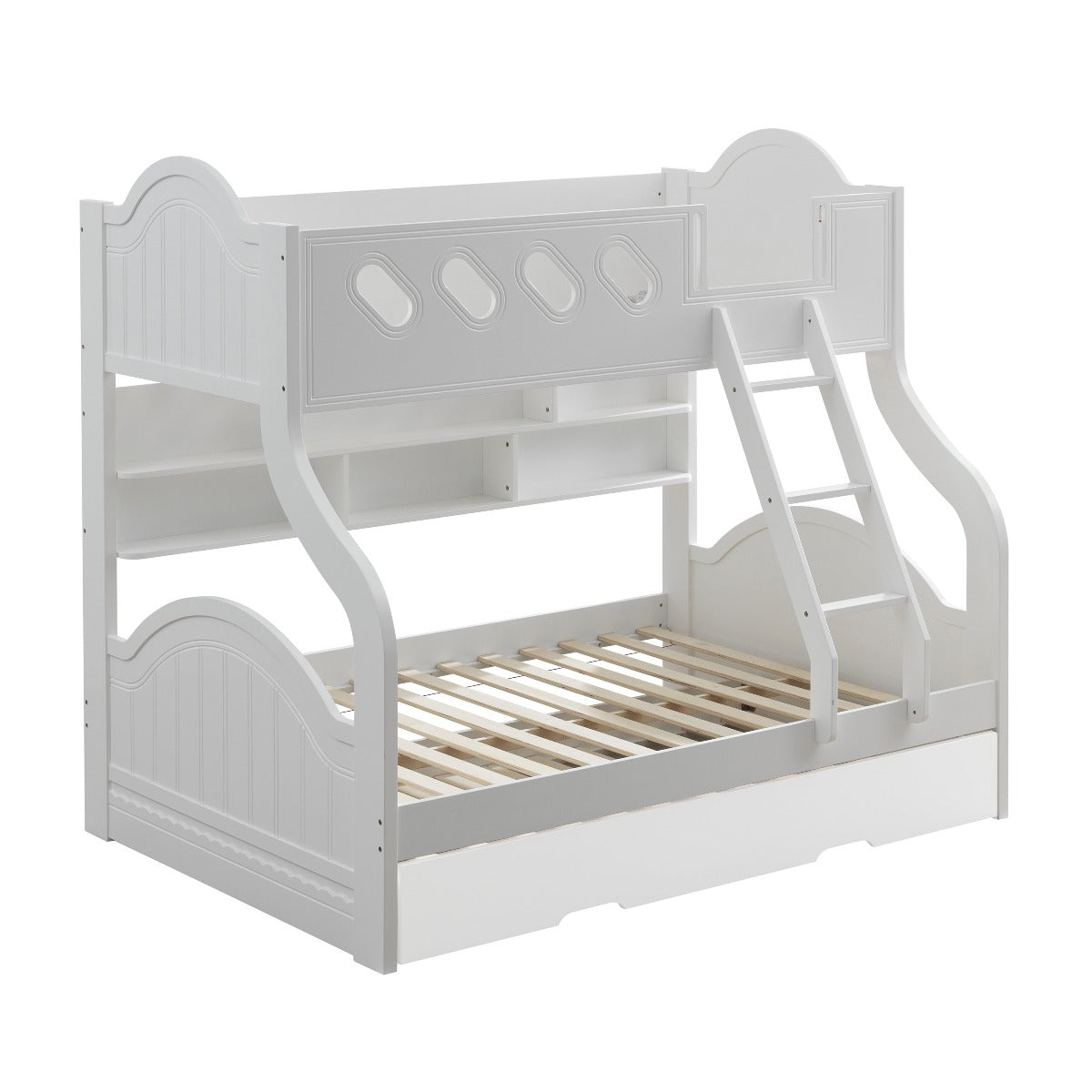 ACME Furniture Beds - ACME Grover Twin/Full Bunk Bed w/Storage, White