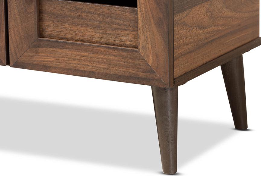 Wholesale Interiors Shoe Storage - Salma Walnut Brown Finished Wood 2-Door Shoe Storage Cabinet