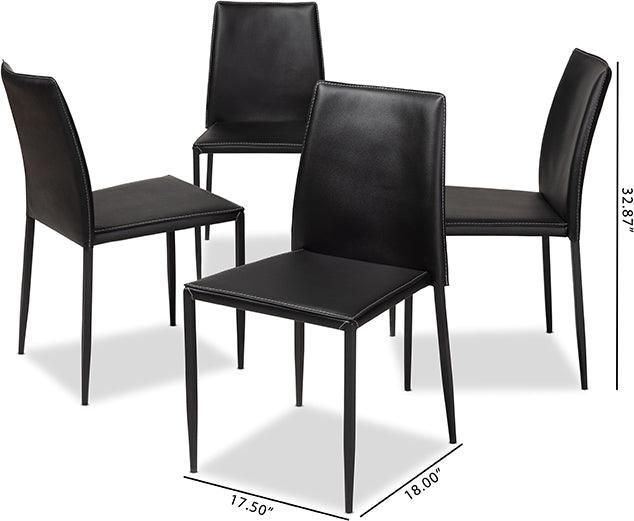 Wholesale Interiors Dining Chairs - Pascha Modern And Contemporary Black Faux Leather Upholstered Dining Chair (Set Of 4)