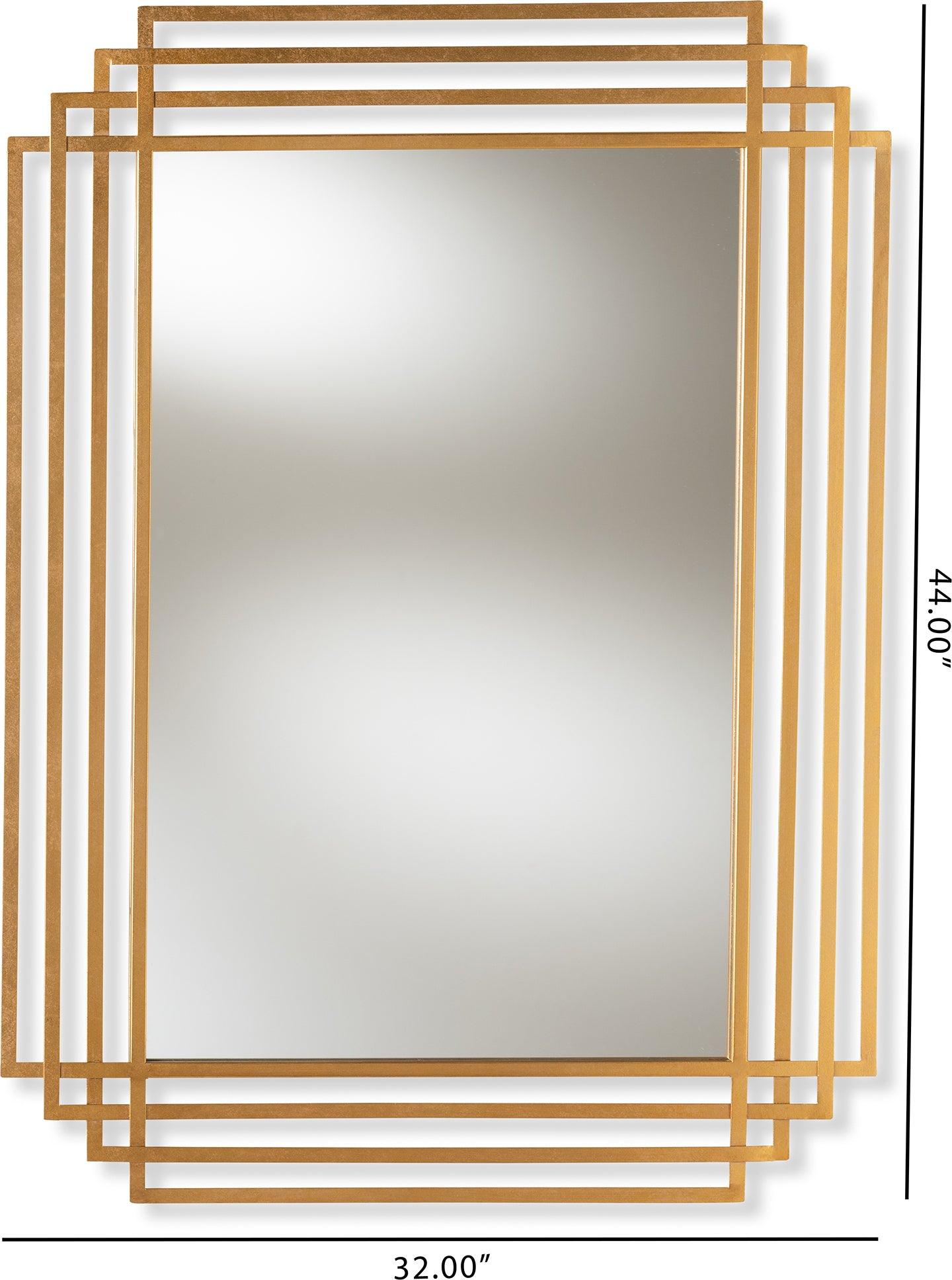 Wholesale Interiors Mirrors - Kalinda Rectangular Accent Wall Mirror Antique Gold