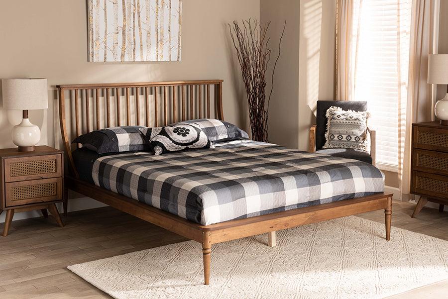 Wholesale Interiors Beds - Abel Queen Size Platform Bed Walnut Brown