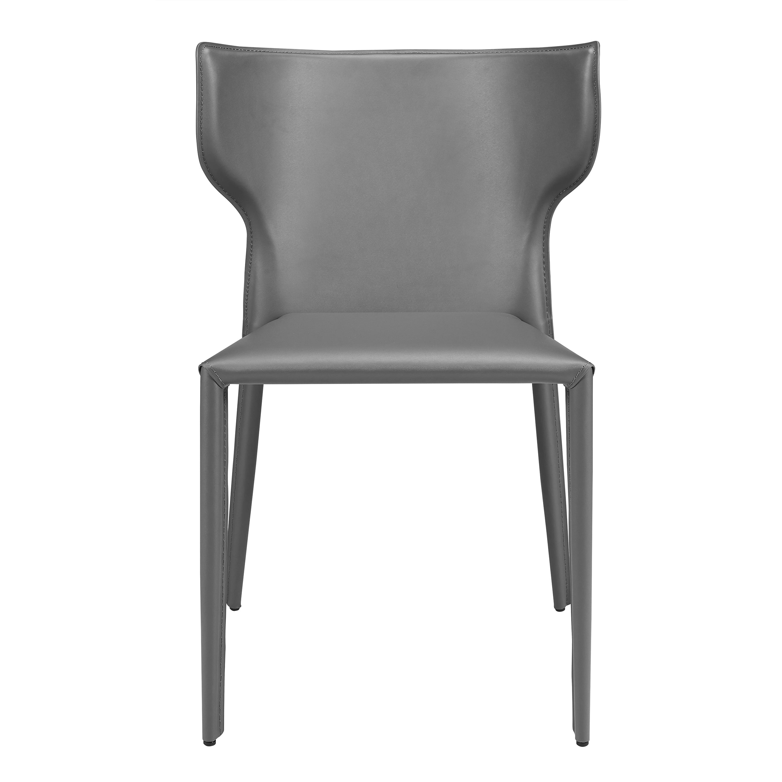 Euro Style Dining Chairs - Divinia Stacking Side Chair in Gray - Set of 2