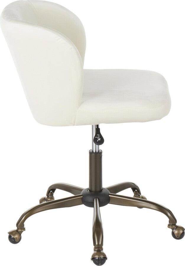 Lumisource Task Chairs - Fran Contemporary Task Chair in Cream Velvet