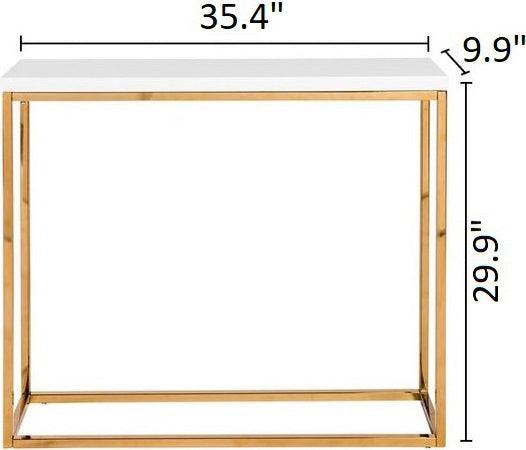Euro Style Consoles - Teresa Console Table White & Gold