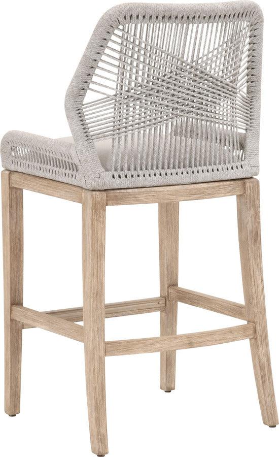Essentials For Living Barstools - Loom Barstool Taupe & White Flat Rope, Pumice, Natural Gray Mahogany