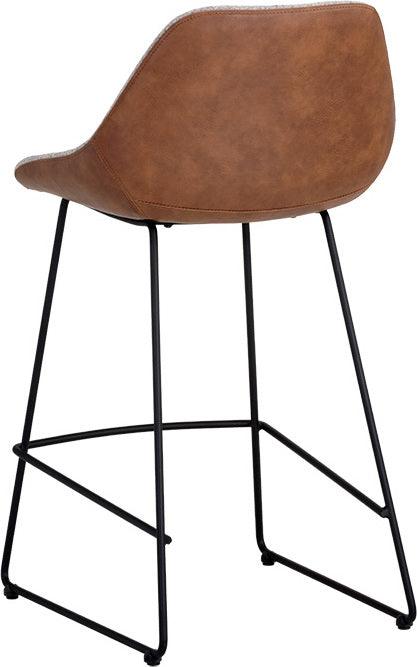 SUNPAN Barstools - Mccoy Counter Stool - November Grey / Cinnamon Brown