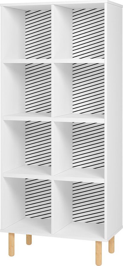 Manhattan Comfort Bookcases & Display Units - Essex 60.23 Double Bookcase in White and Zebra