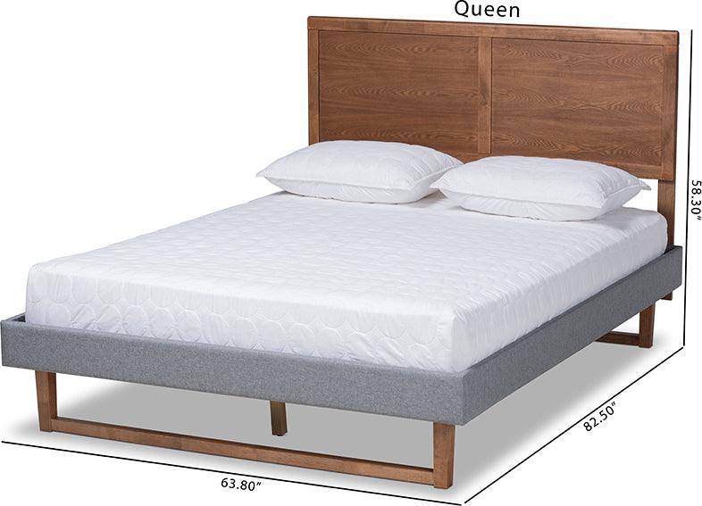 Wholesale Interiors Beds - Allegra King Bed Dark Gray & Ash walnut