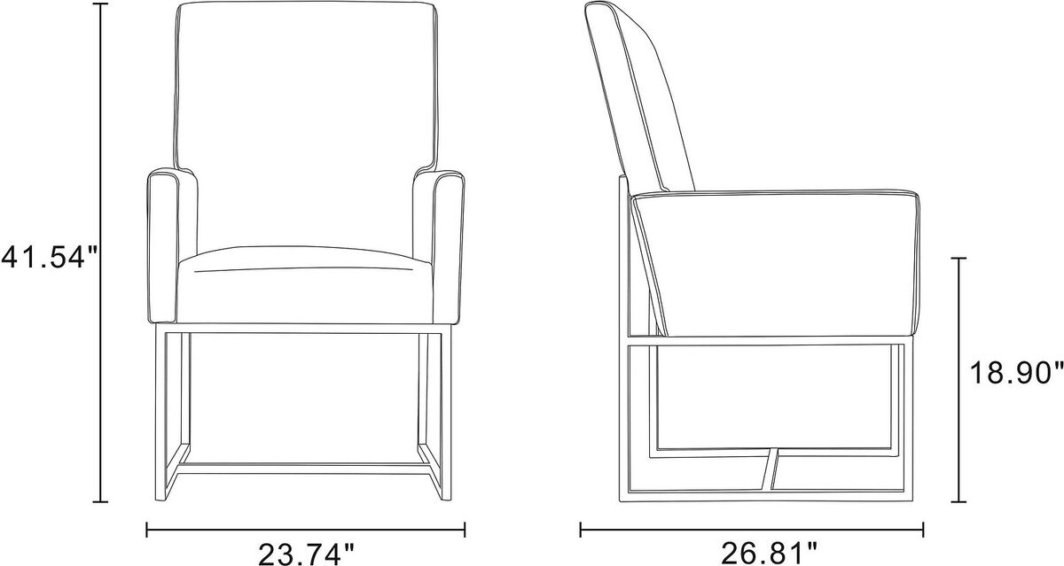 Manhattan Comfort Dining Chairs - Element Dining Armchair in Blue (Set of 2)