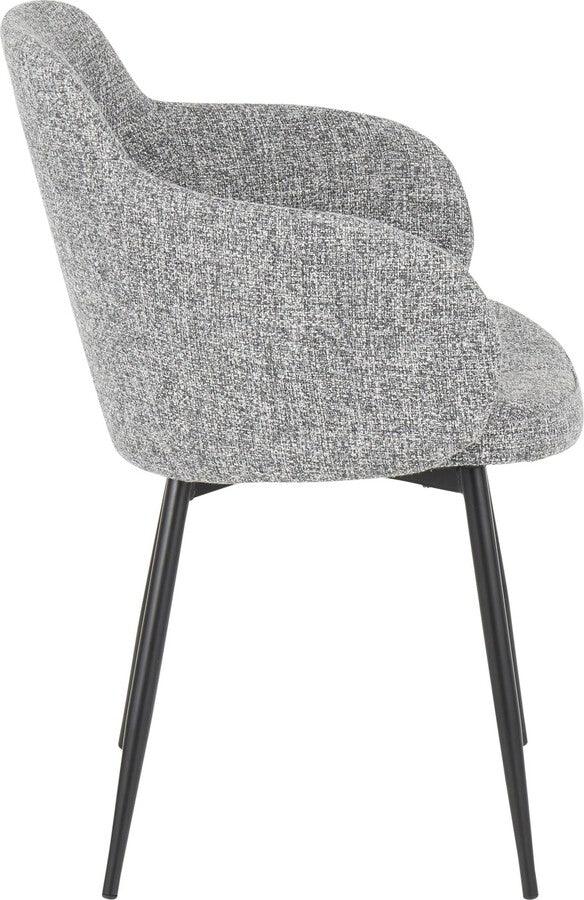 Lumisource Accent Chairs - Boyne Industrial Chair in Black Metal and Grey Noise Fabric