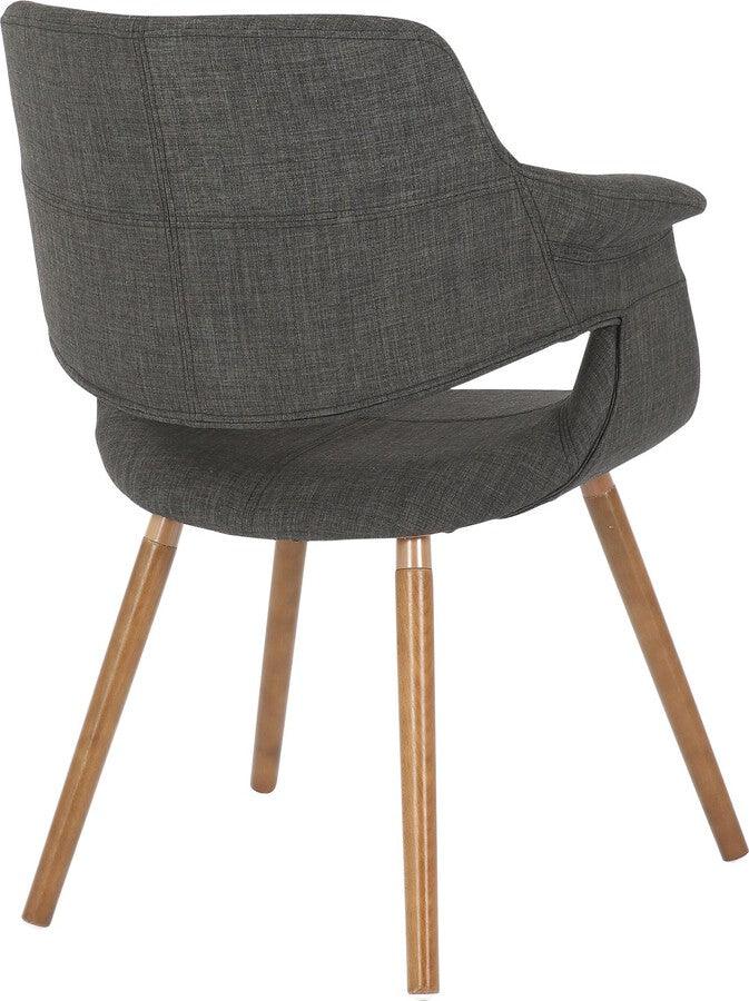 Lumisource Accent Chairs - Vintage Flair Chair 33" Walnut Wood & Charcoal Fabric