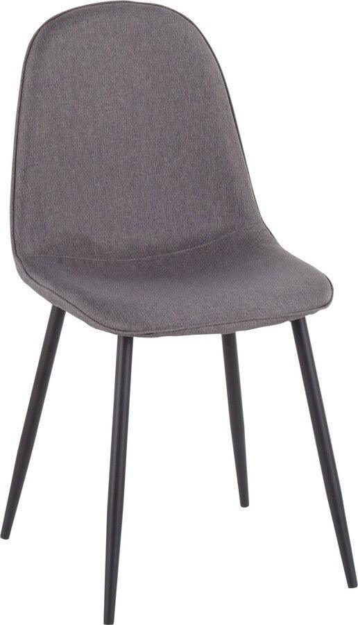 Lumisource Living Room Sets - Pebble Chair 35" Black Steel & Charcoal Fabric (Set of 2)